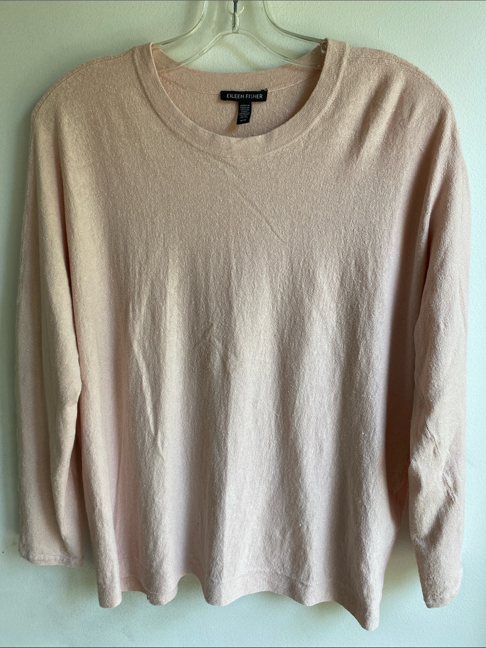 Eileen Fisher Italian Organic Linen Pink Sweater Med